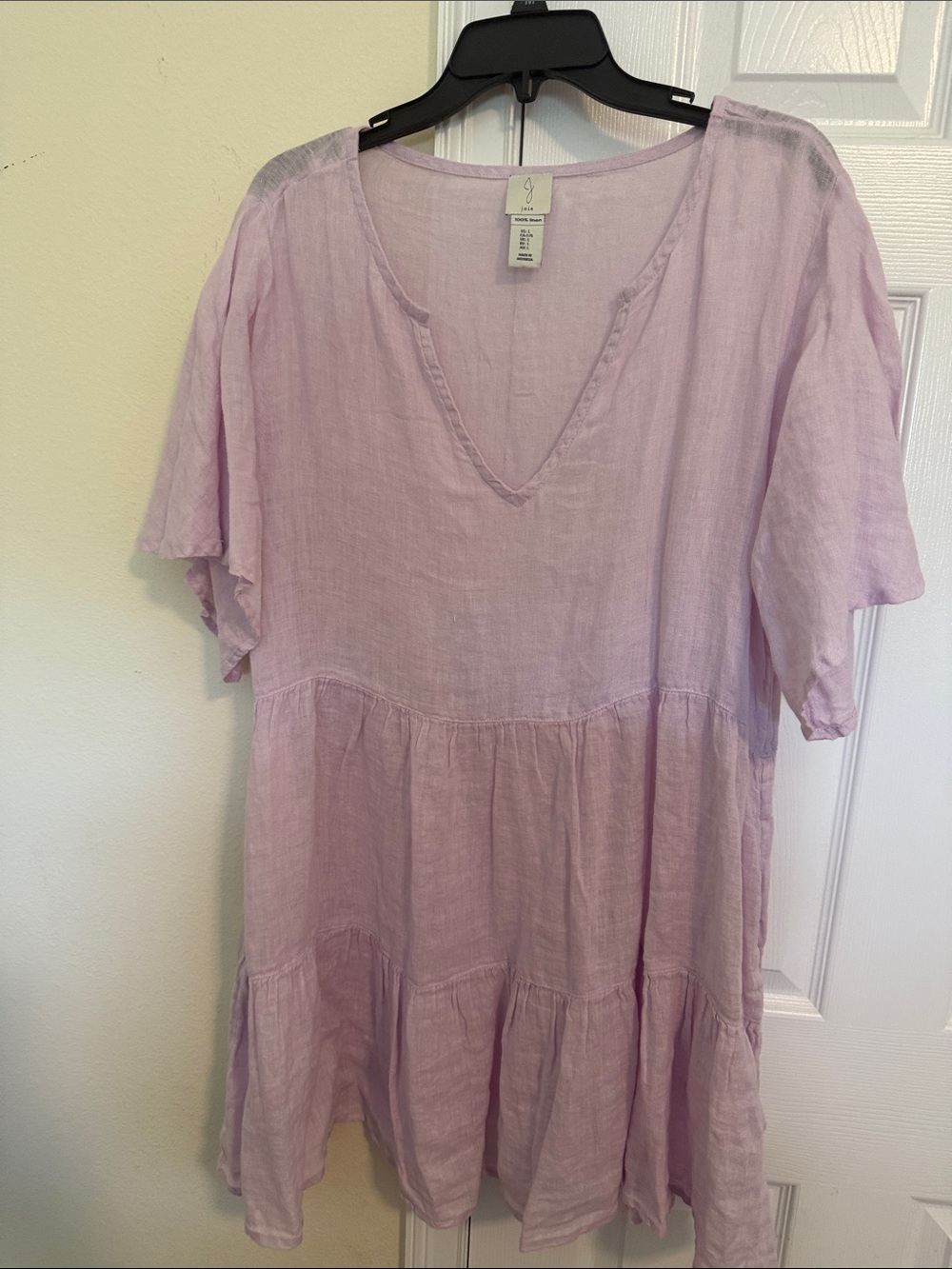 Joie Lavender Tiered Linen Swim Coverup